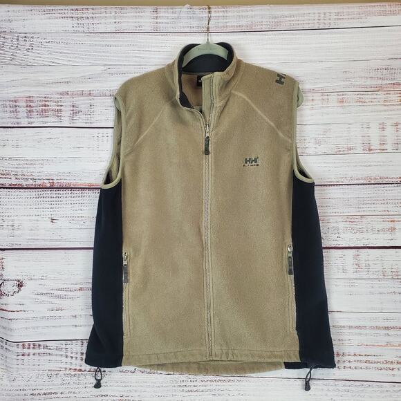 Retro HH Helly Hansen Fleece Pile Sweater Vest Zip Up Color Block Gorpcore XL - Picture 1 of 11